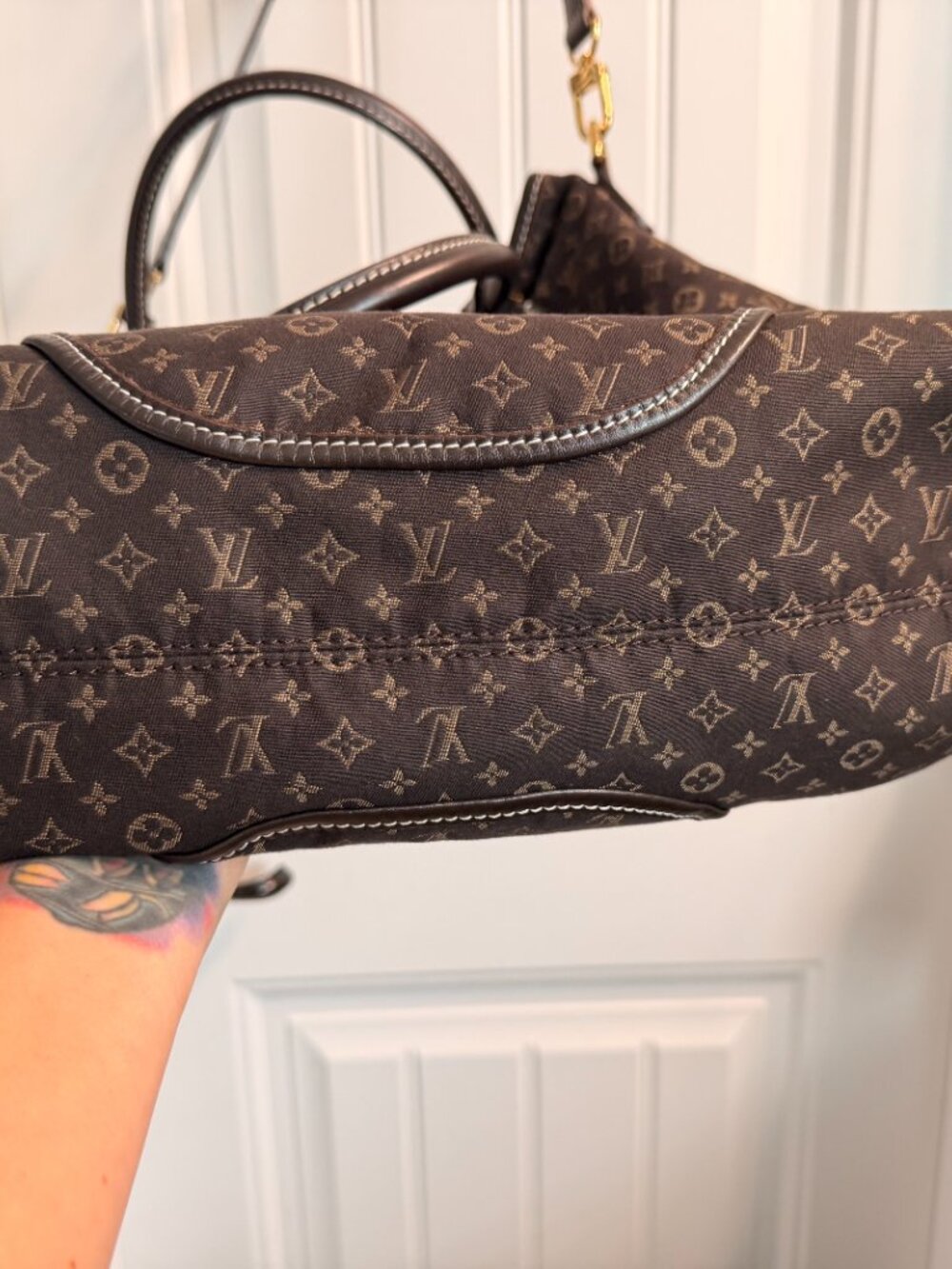 Louis Vuitton Monogram Canvas Shoulder Bag in Dark Brown and Black - Picture 10 of 15